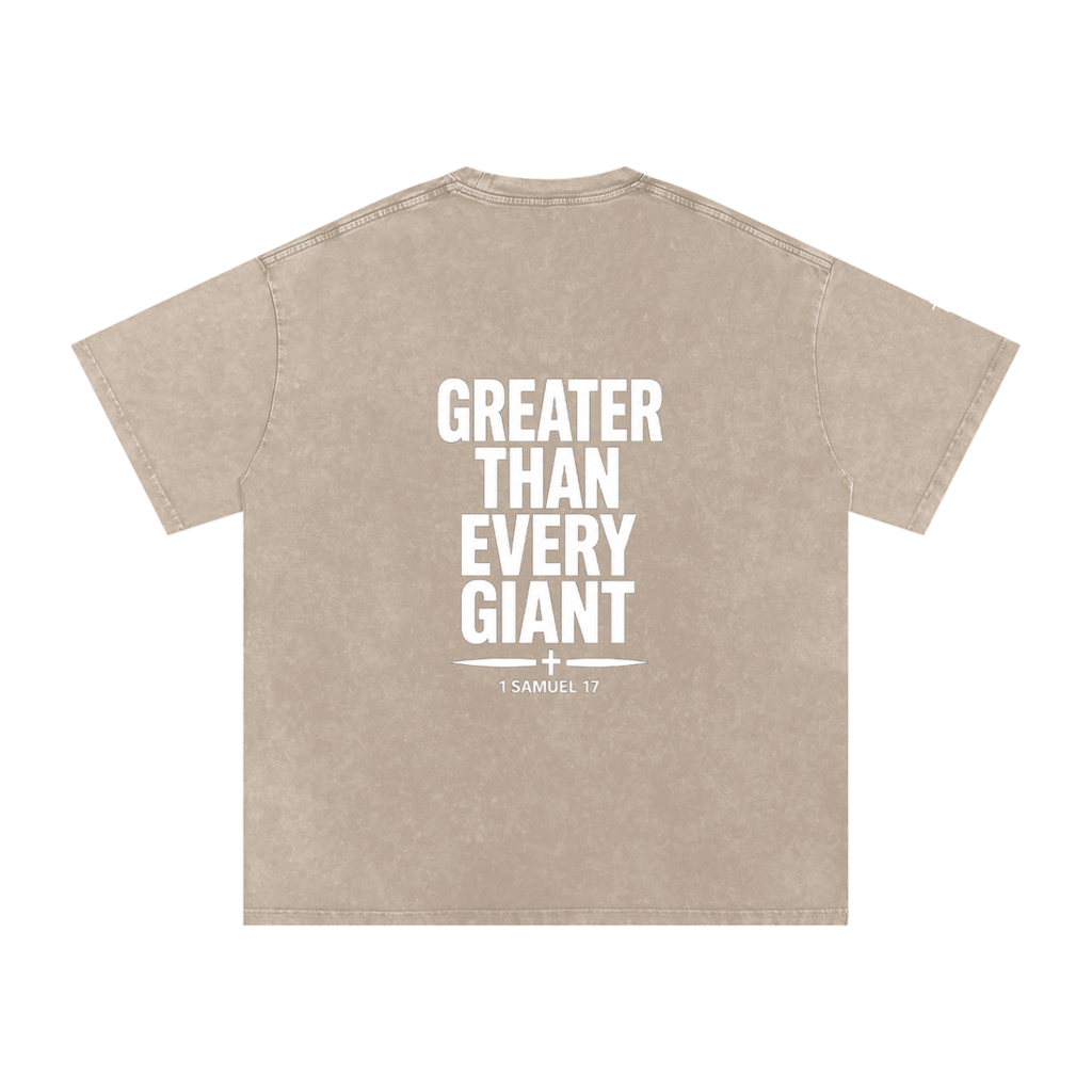 Snow Washed Oversized Cotton T-Shirt